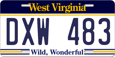 WV license plate DXW483