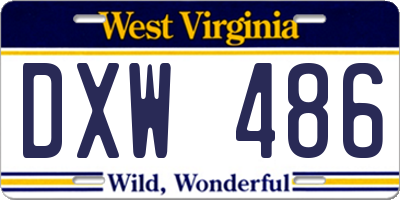 WV license plate DXW486