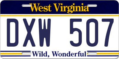 WV license plate DXW507