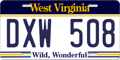 WV license plate DXW508