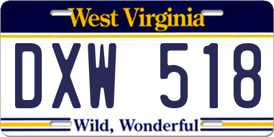 WV license plate DXW518