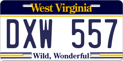 WV license plate DXW557