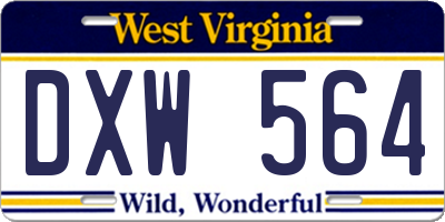 WV license plate DXW564
