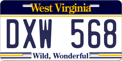 WV license plate DXW568