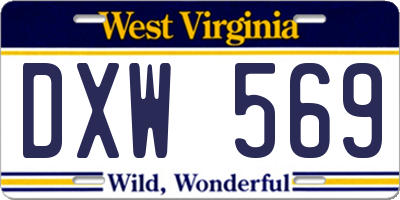 WV license plate DXW569