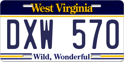 WV license plate DXW570