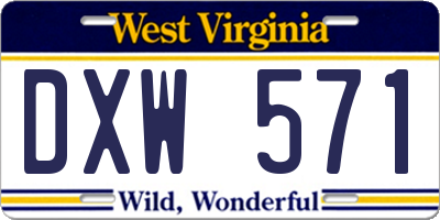 WV license plate DXW571