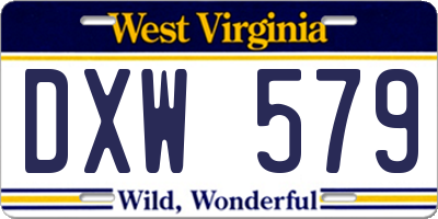 WV license plate DXW579