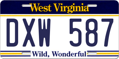 WV license plate DXW587