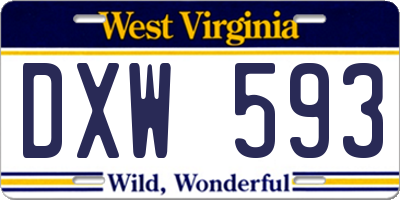 WV license plate DXW593