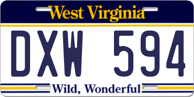 WV license plate DXW594