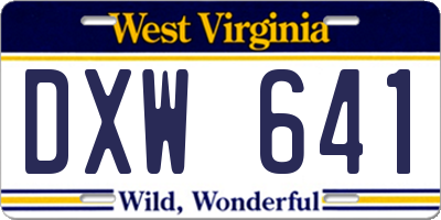 WV license plate DXW641