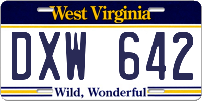WV license plate DXW642