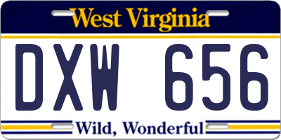 WV license plate DXW656