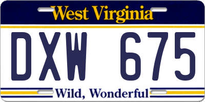 WV license plate DXW675