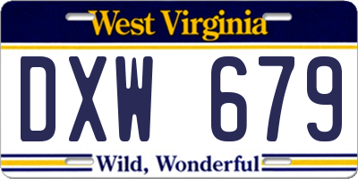 WV license plate DXW679