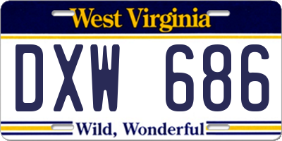 WV license plate DXW686
