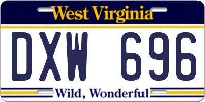 WV license plate DXW696
