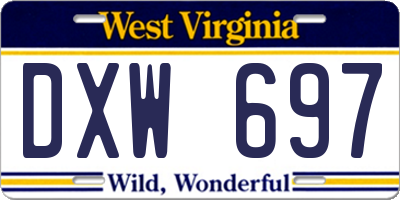 WV license plate DXW697