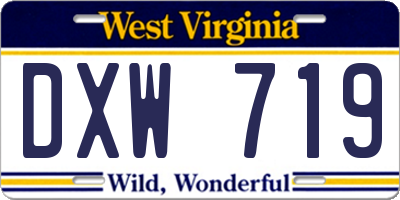 WV license plate DXW719