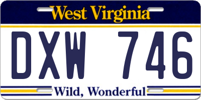 WV license plate DXW746