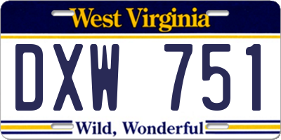 WV license plate DXW751