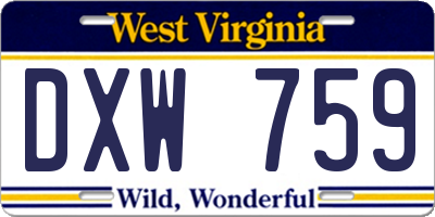 WV license plate DXW759