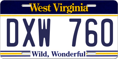 WV license plate DXW760