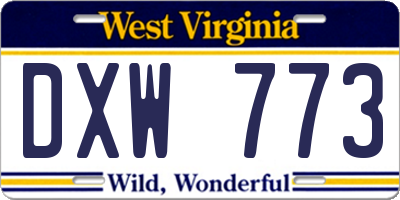 WV license plate DXW773