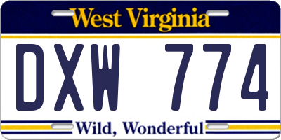 WV license plate DXW774