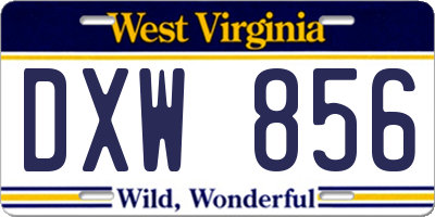 WV license plate DXW856