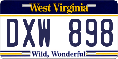 WV license plate DXW898