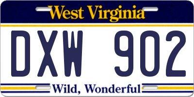 WV license plate DXW902