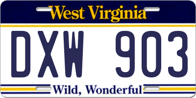 WV license plate DXW903