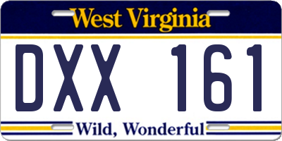 WV license plate DXX161