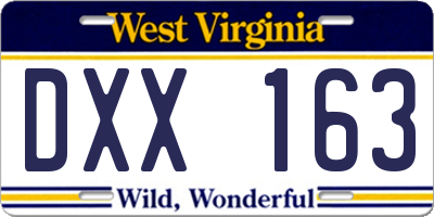 WV license plate DXX163