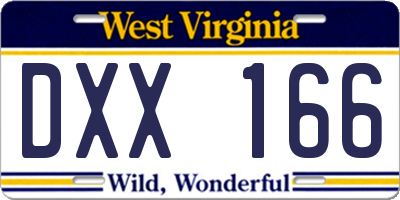 WV license plate DXX166