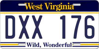 WV license plate DXX176
