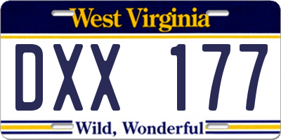 WV license plate DXX177