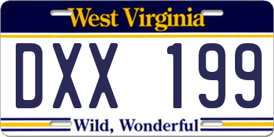 WV license plate DXX199
