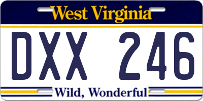 WV license plate DXX246
