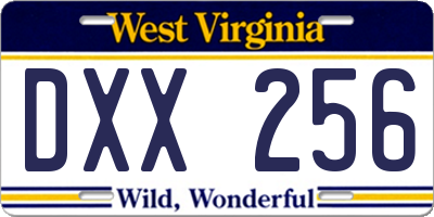 WV license plate DXX256