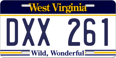 WV license plate DXX261