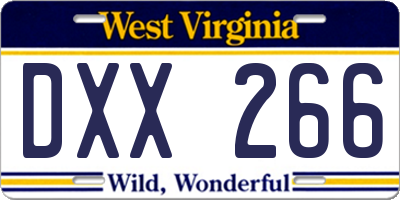 WV license plate DXX266