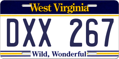 WV license plate DXX267