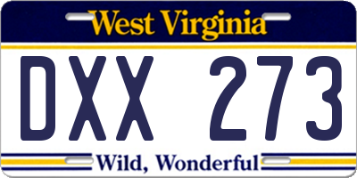 WV license plate DXX273