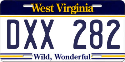 WV license plate DXX282