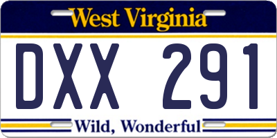 WV license plate DXX291