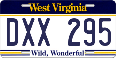WV license plate DXX295