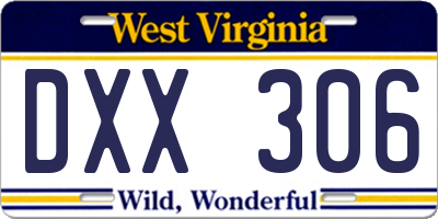 WV license plate DXX306